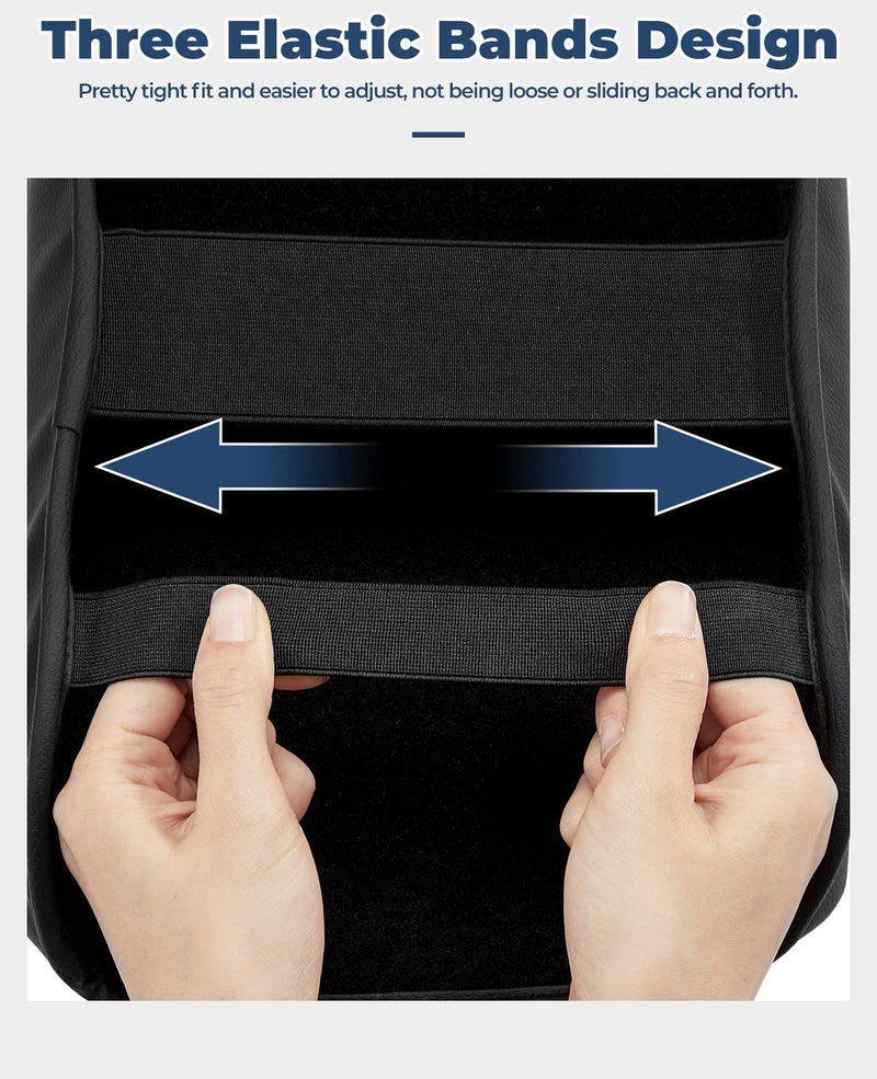 ISSYAUTO Center Console Cover Customized Armrest Cover Compatible with 2010-2024 4Runner, Soft Cozy Leather Arm Rest Covering for Car, Well-Make Durable Console Cushion Pad, Easy to Install, Black - Image 3